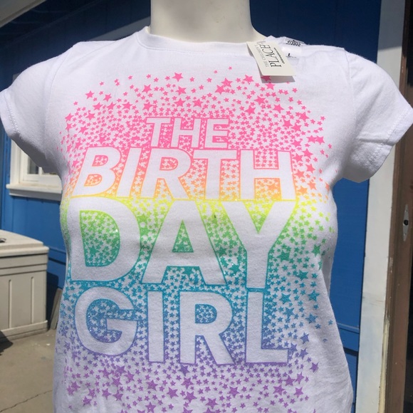 3/$15 🌈Rainbow Glitter Birthday Girl Tee - Picture 3 of 4